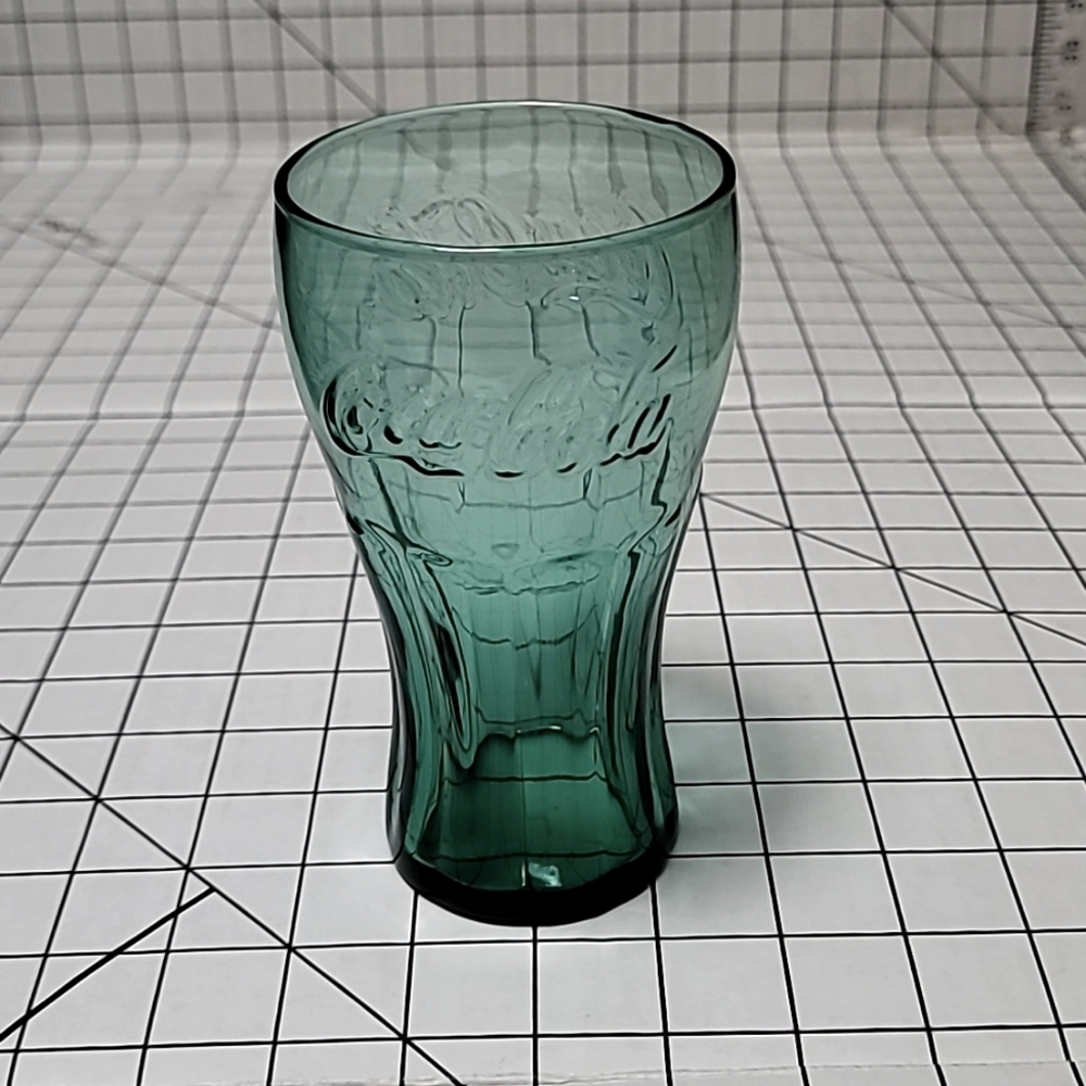 Vintage‎ Libbey Green Glass COCA COLA Tumbler Drinking Glass USA 16 oz  Preloved